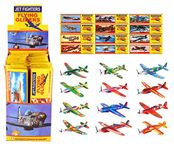 Lizzy Deluxe Flying Gliders Kids Birthday Party Bag Favours Pinata Filler Pony Toy UK (Pack of 4, Jet Fighter)