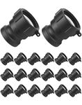 QWORK Poly Cam Lock Fittings, 20 Pack 2” Part A Cam Groove Hose Fitting, 2" Male Adapter x 2" Female Thread, IBC Tote Valve, IBC Tote Fittings, Black