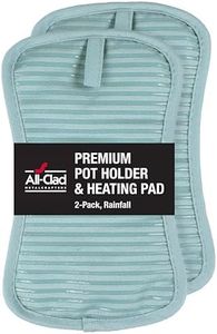 All-Clad Premium Pot Holder & Heating Pad, (2-Pack) Heat Resistant to 500 Degrees, 100% Cotton 10"x6.25" for Kitchen and Barbeque, Rainfall