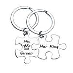 BESPMOSP Gifts For Couples Husband Wife Keychains Jewellery Best Friends Gifts Christmas Presents For Men Women (His Queen Her King)