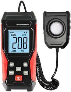 Light Meter Digital Lux Meter Handheld Illuminance Light Meter with 360 Degree Rotating Sensor, 4 Digit LCD Display 0~200,000 Measurement Range Luxmeter Tester for Plants, Headlights, Home & Office