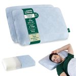 The White Willow Hard Pillow Set of 2 for Neck & Shoulder Pain-Hard Memory Foam Cervical Pillow for Sleeping-Orthopedic Pillow for Back, Side & Stomach Sleepers-Thick-Extra Firm-King Size-5" H-Blue