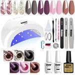 Vishine Gel Nail Polish Starter Kit - 48W LED Lamp 6 Color & Base Top Coat Set, Manicure Tools Popular Nail Art Designs #05