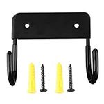 WINOMO Wall Mount Ironing Board Hanger Closet Organizer Hook Wall Mount Black Ironing Board Holder Storage Wall Rack (Black)