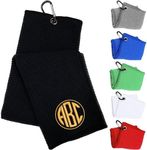 ubjva Personalized Golf Towels for Golf Bags for Men Women, Custom Embroidered Golf Towel with Clip, Add Icons/Name/Text, Golf Accessories Gifts for Golf Lover - 23.6"x15.7"