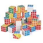 The Twiddlers - 30 Mini Puzzle Speed Cube Fidget Toys, 3x3 - Perfect as Party Bag Fillers for Kids, Brain Teasers Multipack Classroom Rewards Prizes - 3cm