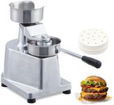 GarveeTech Commercial Burger Patty Maker with 500 Pcs Patty Papers, 5 Inch Hamburger Beef Patty Maker, Food-Grade Stainless Steel Hamburger Press Burger Machine, Beef Pork Vegetarian Patties Maker