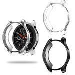 Fintie Case Compatible with Samsung Galaxy Watch 46mm, TPU Slim Plated Case Shock-Proof Cover All-Around Protective Bumper Shell Compatible/w Samsung Gear S3 Frontier/Classic, Black, Silver, Clear