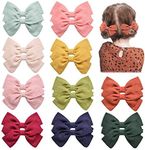 20PCS Baby Girls Hair Bows Clips Fully Lined For Infant Fine Hair Barrettes Accessory for Babies Infant Toddlers Kids in Pairs