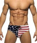 MIZOK Men's American Flag Swimwear 
