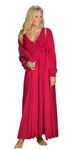 Shadowline Silhouette Gown and Peignoir Set (51737), Red, S