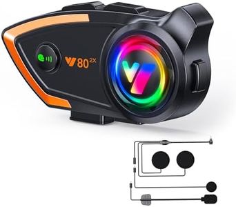 Khptop Motorcycle Helmet Bluetooth Headset 500meters 2 Riders Bluetooth Helmet Intercom Headset with CVC Noise Sound Quality Speakers Communication Systems Motorcycle Riding/Snowmobile/Cycling/Sport