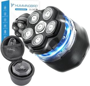 HUMMINGBIRD MK3 Electric Head Shavers for Bald Men - No Nick Electric Razor for Men, Cordless USB C Rechargeable, Waterproof Wet/Dry Shave, 6 Blade Head, LED Display, Rotary Skull Shaver with Case