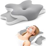 Sleep Apnea Pillow with Neck Pain & Snoring Relief -Orthopedic Cervical Pillow, Ergonomic Contour Memory Foam Pillow for Side,Back,Stomach Sleepers,Dreamers (Grey, Queen Size 25" Lx15 Wx5.8 H)