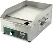Waring Commercial WGR140X Countertop Electric Griddle, 14" Cooking Surface, 120V, 1800W, 5-15 Phase Plug,Silver