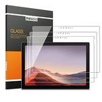 MEGOO [3 Pack Screen Protector for New Surface Pro 7 Plus/Surface Pro 7, Ultra Clear/High Response/Tempered Glass, Compatible for Microsoft Surface Pro 7 12.3 Inch (2019 Release)