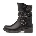 Lilley Minnie Womens Heeled Calf Boot in Black - Size 7 UK - Black