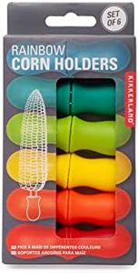 Kikkerland Rainbow Corn on The Cob Holders, Food Safe, BBQ, Picnics, Outdoor Parties, Set of 6