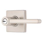 BRINKS – Contemporary Keyed Entry Door Lever, Satin Nickel - Designed for Sleek and Modern Homes and Blends Seamlessly with Interior Décor (E2417-119)