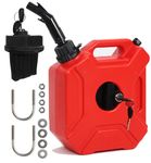 5L 1.3 Gallon Gas Can Fuel Oil Petrol Storage Cans Emergency Backup Tank with Pack Locking Mount for UTV ATV Motorcycle SUV Car Off Road Most Cars Red