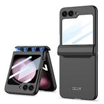 SHIEID Z Flip 5 Case, Galaxy Z Flip 5 Case with Hinge Protection Flip 5 Case with Screen Protector Compatible with Galaxy Z Flip 5, Black