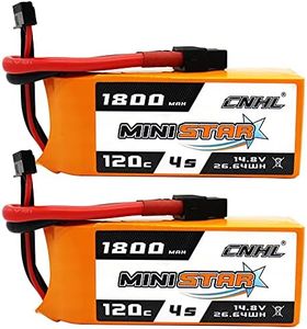 CNHL 1800mAh 4S Lipo Battery 14.8V 120C with XT60 Plug for RC Airplane Boat Heli Airplane Drone FPV Racing Hobby (2 Packs)