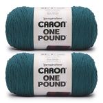 Caron One Pound Yarn, Deep Sea Teal 2 Pack