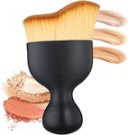 TCCO ENTERPRISE Foundation Makeup Brush, Flat Kabuki Travel Foundation Brush for Blending Liquid, Cream or Flawless Powder Cosmetics, Portable Face & Body Makeup Brush, with Protective Case (Black)