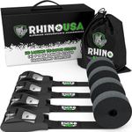 Rhino USA Lashing Tie Down Straps (4PK) - 1,320lb Guaranteed Max Break Strength, Includes (4) Heavy Duty 1in x 12ft Cam Buckle Pull Straps. Best for Securing Cargo, Kayak, Cooler, Roof Rack, Etc