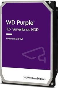 Western Digital WD10PURZ Purple 1TB 3.5 Inch Surveillance HDD 5400RPM 64MB SATA3 6Gb/s 110MB/s 180TBW 24x7 64 Cameras AV NVR DVR 1.5 Mil MTBF 3yrs