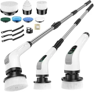 Electric Spin Scrubber,Large Battery & Long Runtime Power Spin Cleaner with 7,IPX7 Waterproof & Adjustable Extension Long Handle,2 Speeds for Bathroom, Shower, Tile, Floor