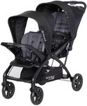 Baby Trend Sit n Stand Double 2.0 Stroller - Convertible Multi-Use Easy Fold Travel Toddler & Baby Tandem Double Stroller with Safety Harness and Storage Basket - Dash Black