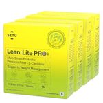 Setu Lean Lite Pro+ Gut Health Powder | Prebiotic & Probiotic Supplement with Clinically Proven HOWARU® Strain & L-Carnitine | Digestion, Gut Balance & Metabolism Support For Men & Women (60 Sachets)