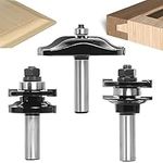 Sinoprotools 3PCS Router Bit Set 1/2 Inch Shank, Ogee Rail and Stile Router Bits, Raised Panel Cabinet Door Making Router Bits, Cemented Carbide Router Bits, for Woodworking, Door&Window