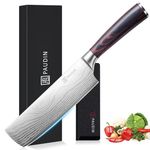 PAUDIN 7" Nakiri Knife, Professional Chef's Knife, Kitchen Knife with High Carbon Stainless Steel, Fruit Vegetable Knife, Japanese Knife with Pakkawood Handle Gift Box