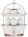 Chefman Electric Egg Cooker Boiler, Rapid Egg-Maker & Poacher, Food & Vegetable Steamer, Quickly Makes 12 Eggs, Hard or Soft Boiled, Poaching and Omelet Trays Included, Ready Signal, BPA-Free, Ivory