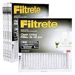 Filtrete 20x20x1 Furnace Filter, MPR 300, MERV 5, Clean Living Basic Dust 3-Month Pleated 1-Inch Air Filters, 6 Filters