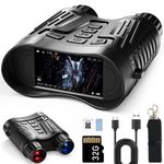 Night Vision Goggles, Grathia 4K Rechargeable Infrared Night Vision Binoculars for Adults, 3.2'' Large Screen Binoculars can Save Photos and Videos with 32GB Memory Card for Camping Hunting Security