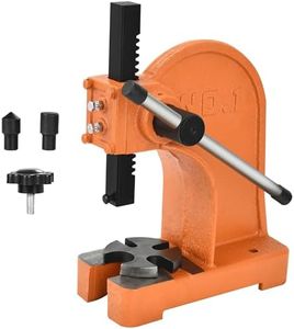 YITAHOME Manual Arbor Press 1 Ton, 5.5 Inch Maximum Height, Heavy Duty Arbor Presses, with Manual Desktop Arbor Press Cast Iron Material, Orange Press Machine for Riveting Punching Holes