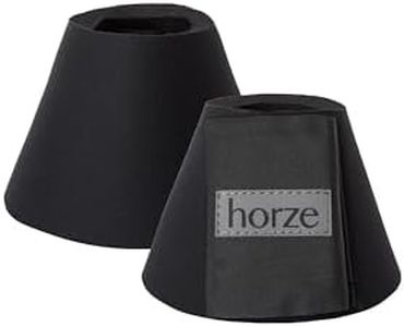 HORZE Pro Overreach Bell Boots for Horses | Neoprene Pair - Black - XL