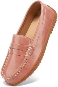 BEAUSEEN Women's Classic Handsewn Penny Loafers - Casual Slip On Moccasin Driving Shoes Lightweight Walking Flats Comfort Women Loafer Shoes, Pink, 11 US