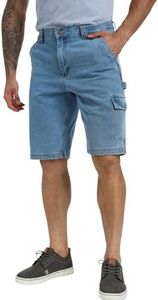 WORK IDEA Men's Cargo Denim Work Shorts, Relaxed Fit, Heavy Duty Cotton, Multiple Pockets and Durable Fabric