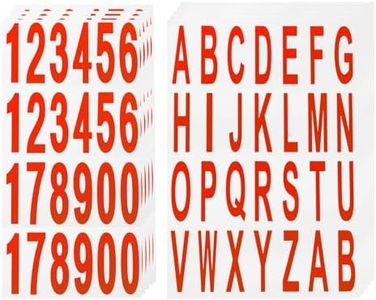 uxcell 10 Sheets Mailbox Numbers and Letters Reflective Vinyl Waterproof Number Letter Stickers for Indoor/Outdoor Sticker Decals, Red in White