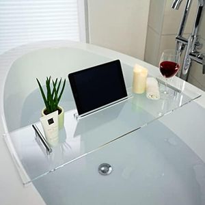 Novana Bath Shelf [Acrylic Glass] | 73 cm | Bath Board Bath Tray for Bathing Bathtub Accessories Shelf Tray Decorative Bathroom Accessories - Choose Size Now