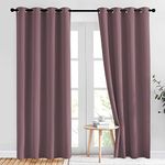 NICETOWN Blackout Curtains 2 Panels - Curtains 84 Inch Long,Room Darkening Grommet Curtains for Bedroom Living Room Windows (52 by 84 Inches,Dry Rose,Set of 2)