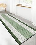 PHP Carpet Runners - Waterproof Non Slip Gel Backing Washable Runner Rug for Hallway Hall Bedroom Living Room Kitchen Rug Large Door Mat Indoor Floor Mat - 60 X 220 cm, Green