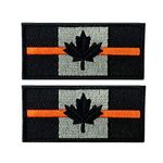 X.Sem Orange Line Canada Flag Patch - 2 Pack Tactical Patches Embroidery Military Emblem