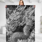 dhakalrlde Majestic Dragon Plush Throw Blanket - Soft, Comfy, Lightweight, Warm, and Fuzzy - Ideal Gift for Men and Boys - Perfect for Couch, Bedroom, Travel, Bed - 80x60 inches