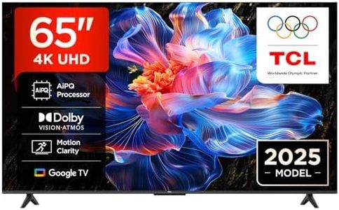TCL 65V6C-UK 65" 4K Ultra HD, HDR TV, Smart TV Powered by Google TV (Dolby Audio, Voice Control, compatible with Google assistant, Chromecast built-in, 2025 New Model)
