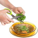 SUN PANTRY Multifunction Scissors for Kitchen use 5 Blade Vegetable Stainless Steel Herbs Scissor Cut Herb Spices Cooking Tools Vegetable Cutter with Cleaning Brush